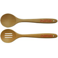 Heavy Duty Beechwood Solid Spoon & Slotted Spoon Set